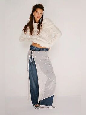 New Free People✨ Apron Embellished Sarong- Middleton Pink